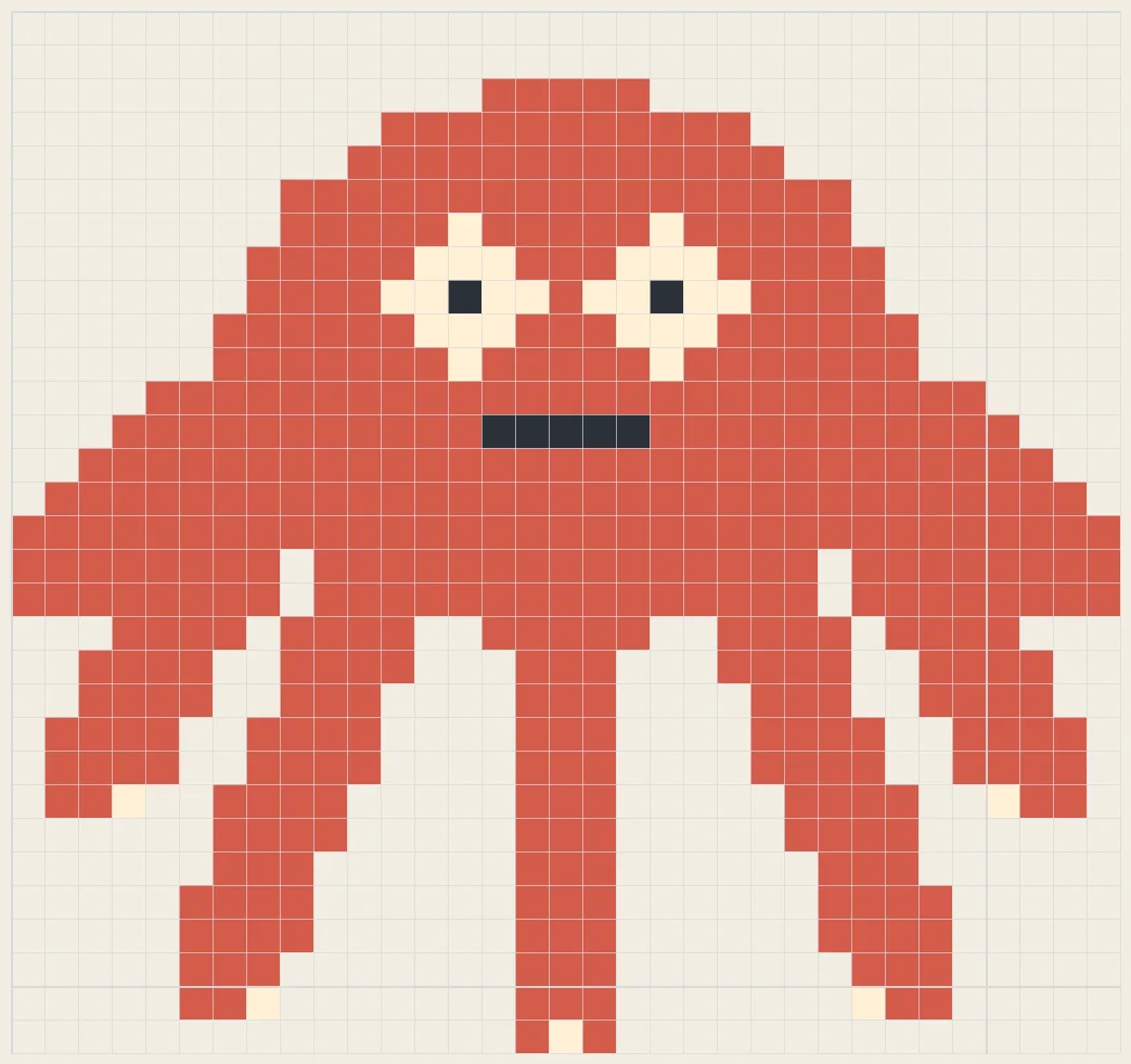 Round octopus perler bead pattern