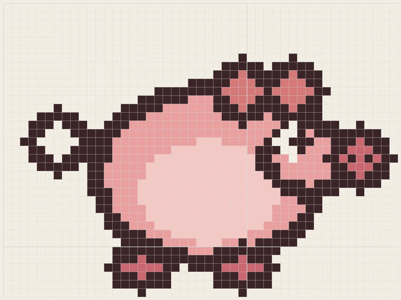 Round pig perler bead pattern