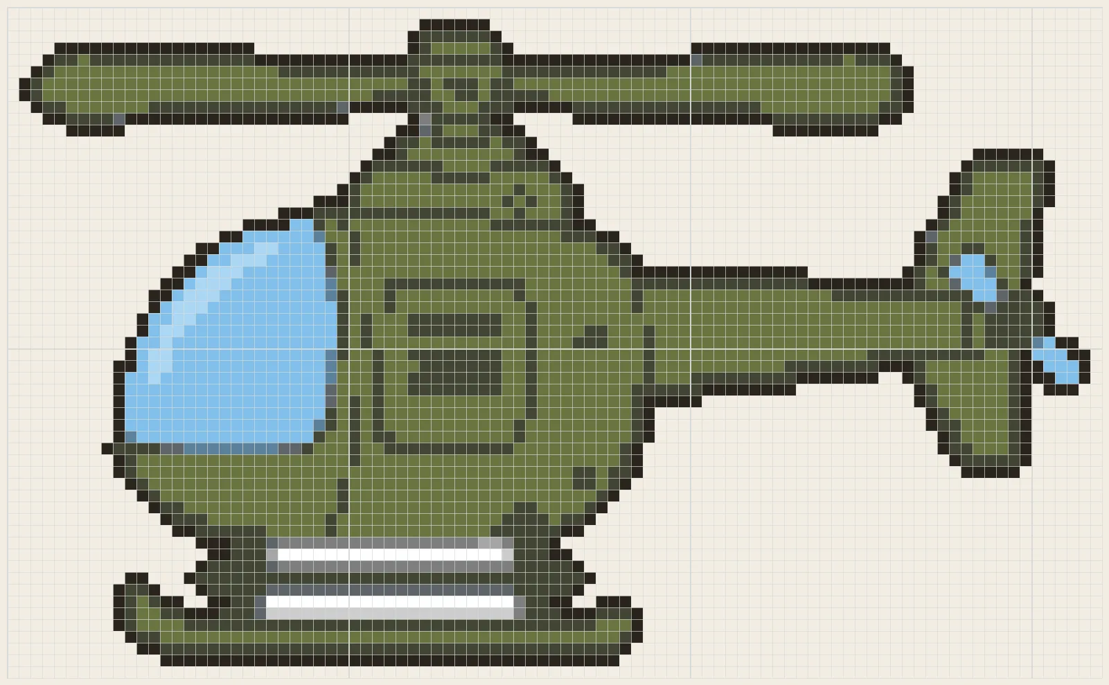 Scout helicopter perler bead pattern