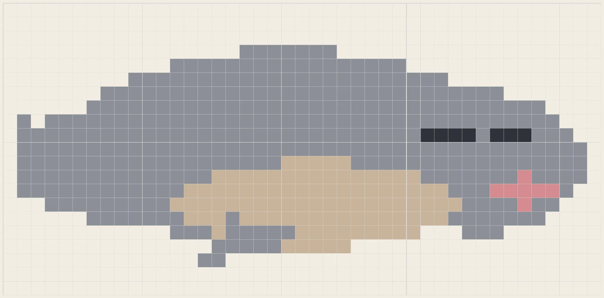 Sleepy manatee perler bead pattern