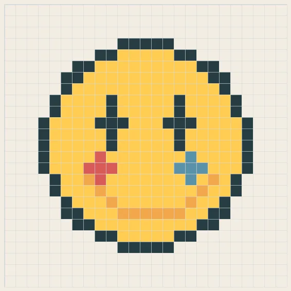 Smiley badge perler bead pattern