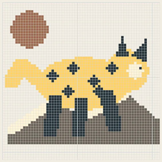 Snow leopard ridge perler bead pattern