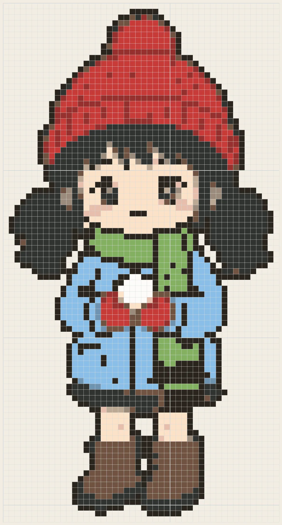 Snowball mitten girl perler bead pattern