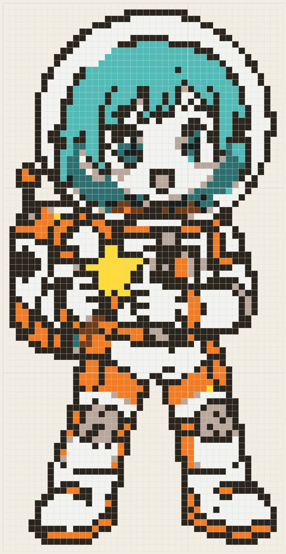 Astronaut girl perler bead pattern