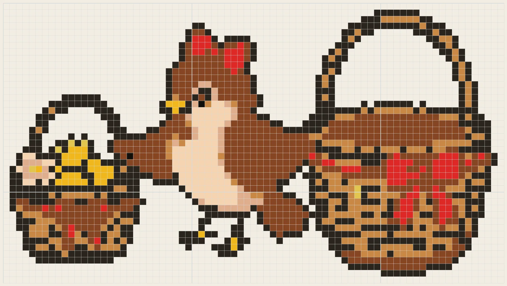 Sparrow's gift baskets perler bead pattern