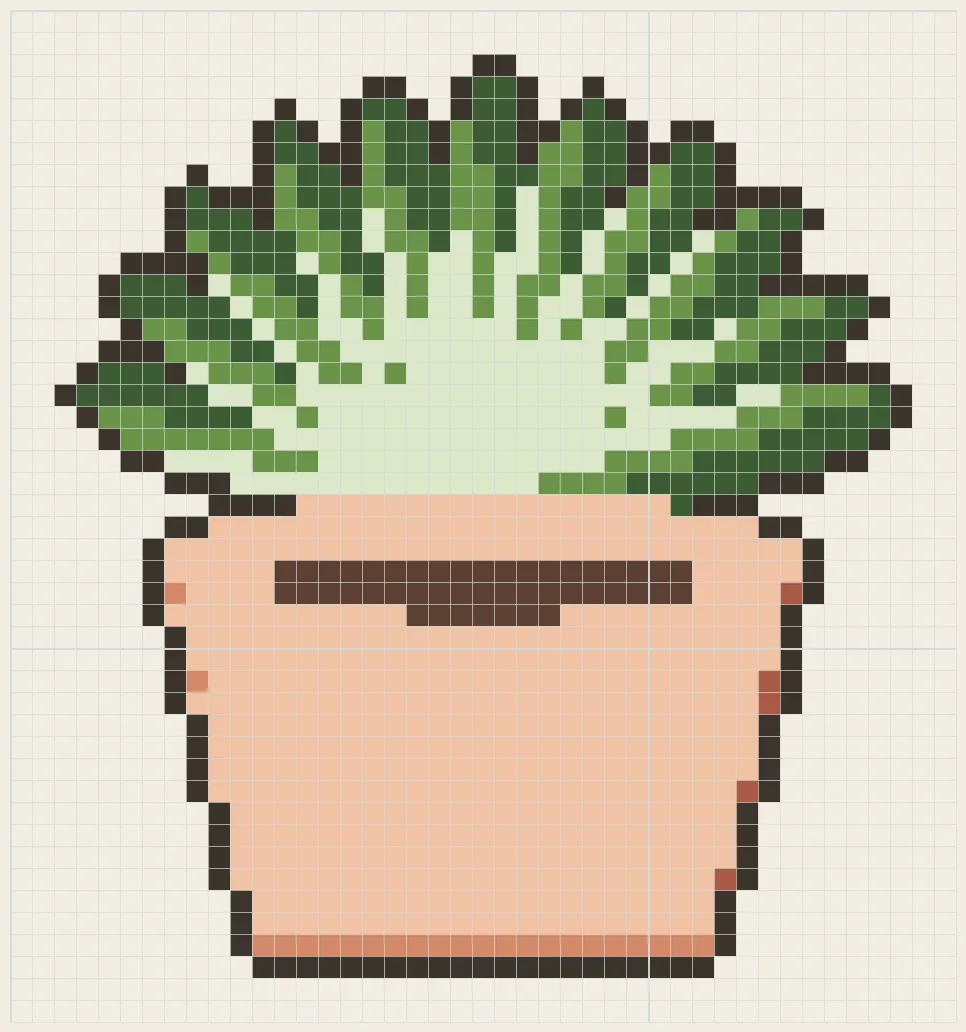 Spiky aloe pot perler bead pattern