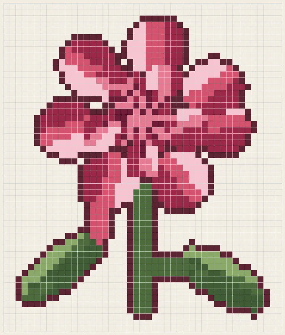 Spiral heart rose perler bead pattern