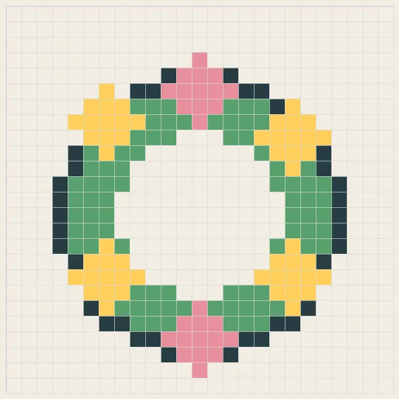Spring wreath perler bead pattern