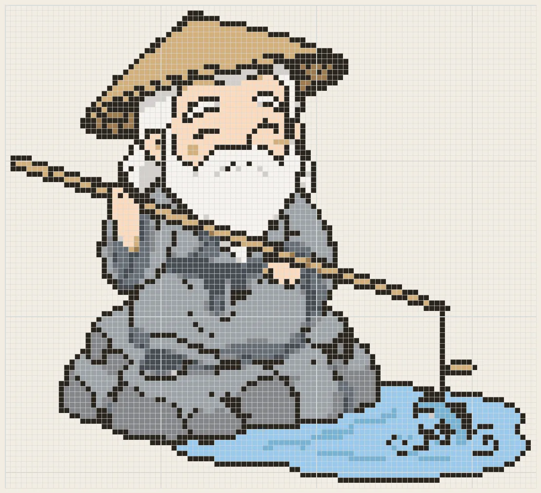 Straight hook fisher perler bead pattern