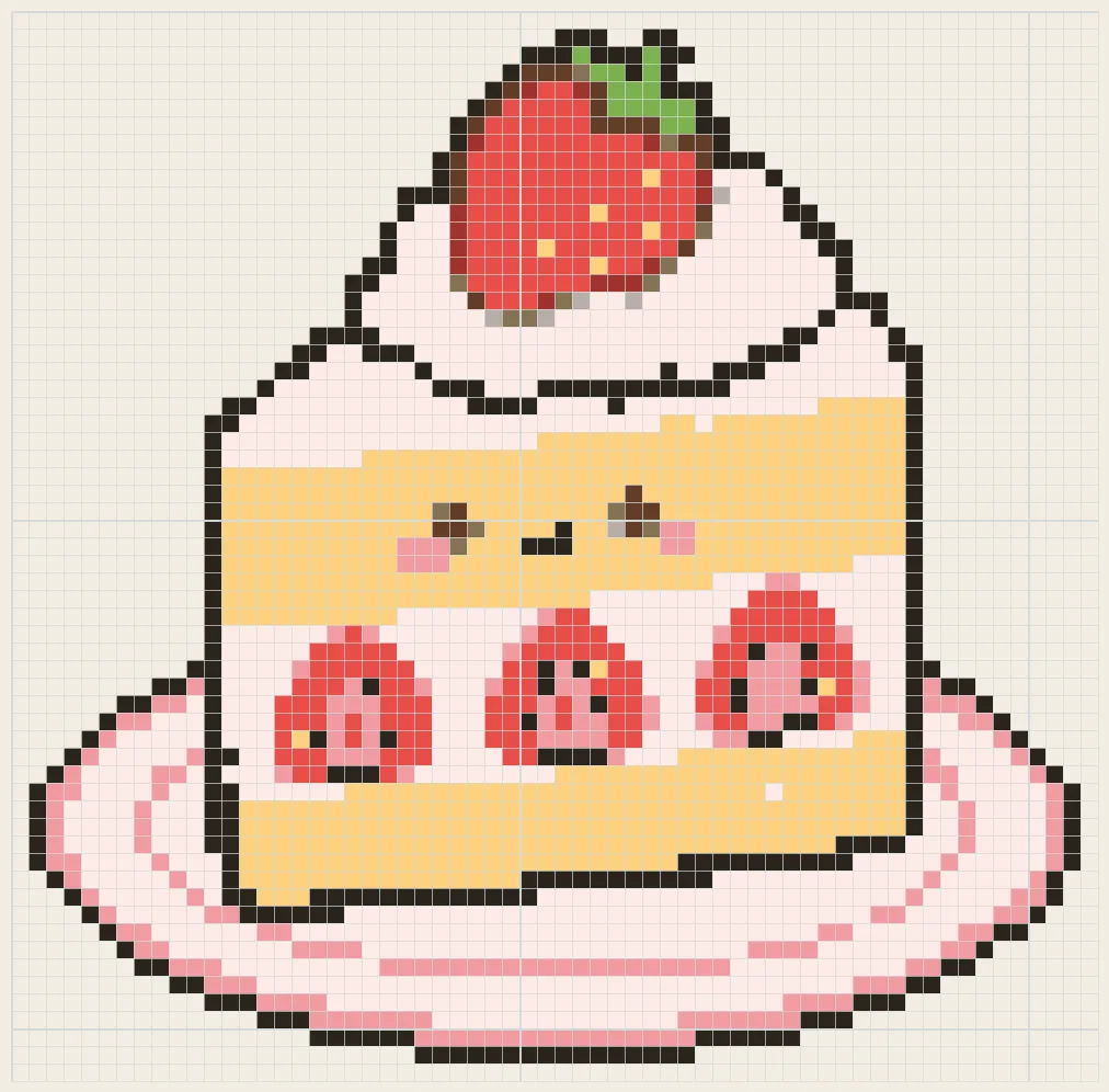 Strawberry shortcake slice perler bead pattern