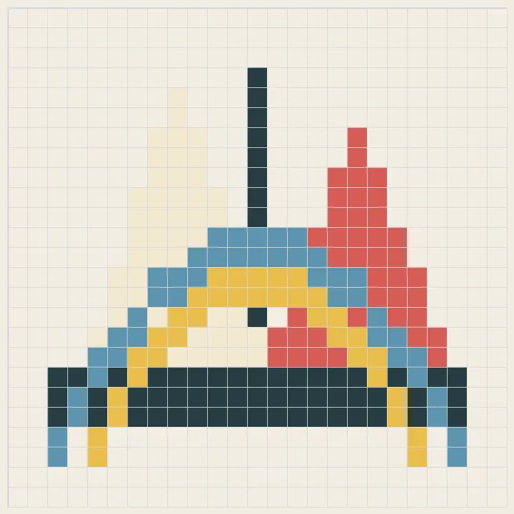 Striped sailboat perler bead pattern