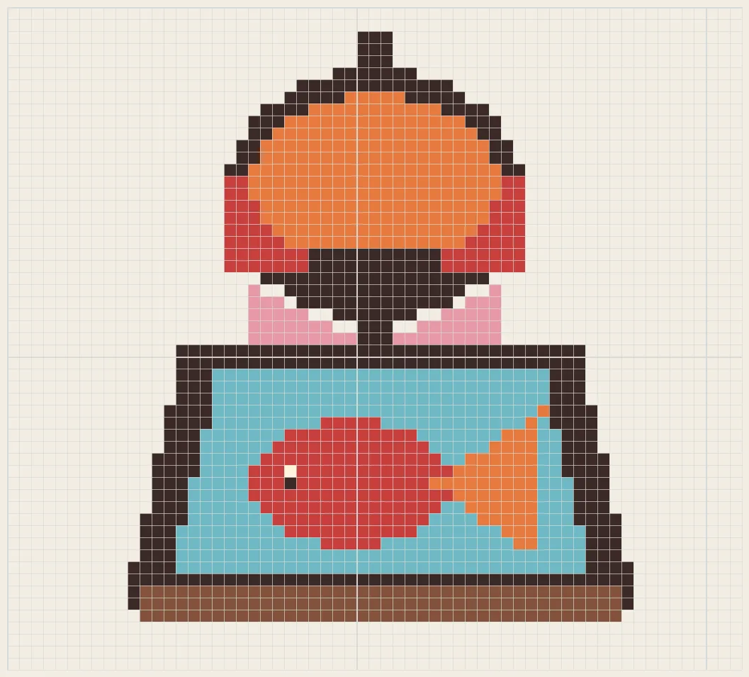 Summer festival goldfish perler bead pattern