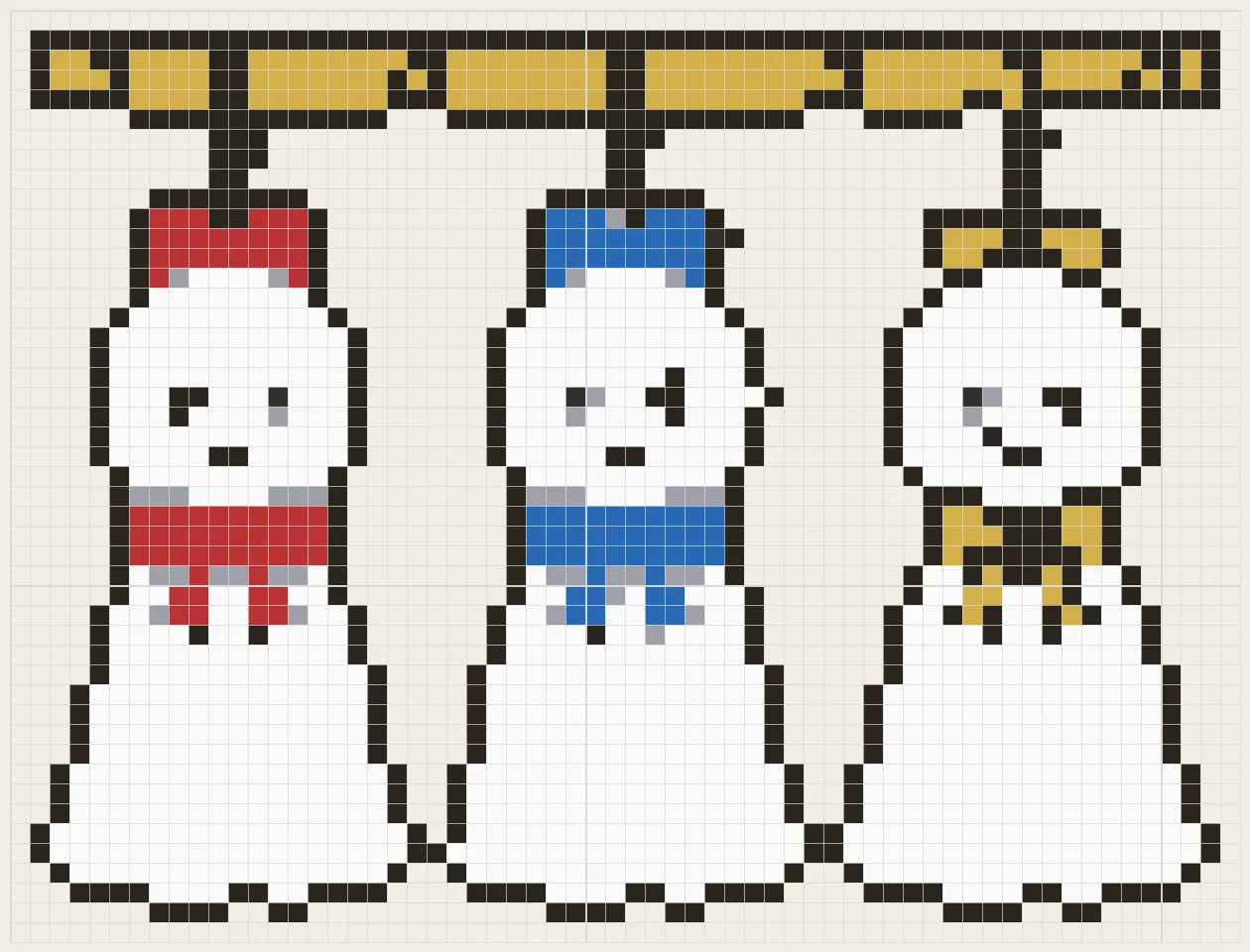 Sunny-weather dolls perler bead pattern
