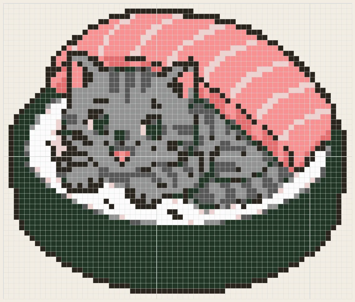 Sushi roll cat perler bead pattern