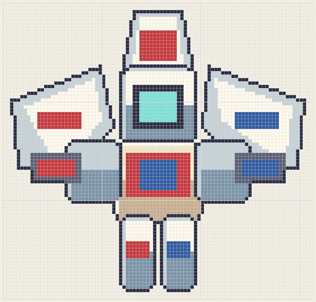 Swept-wing seeker perler bead pattern