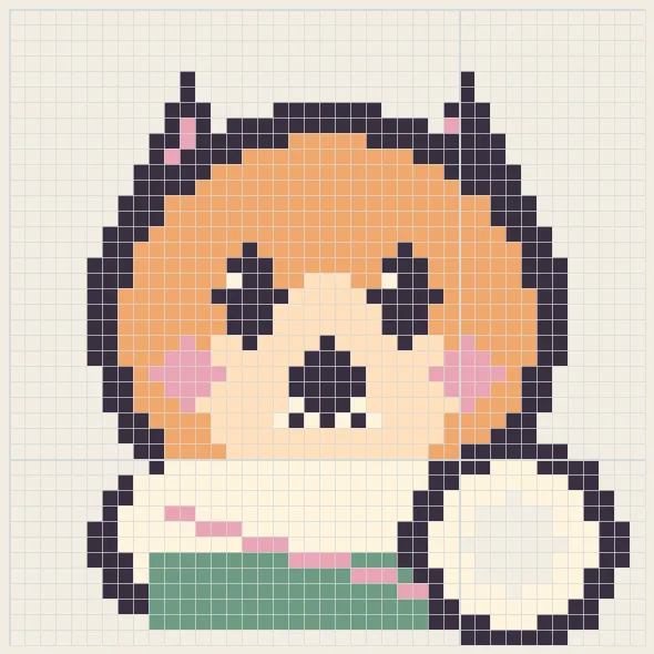 Teacup fox perler bead pattern