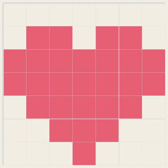 Tiny heart perler bead pattern