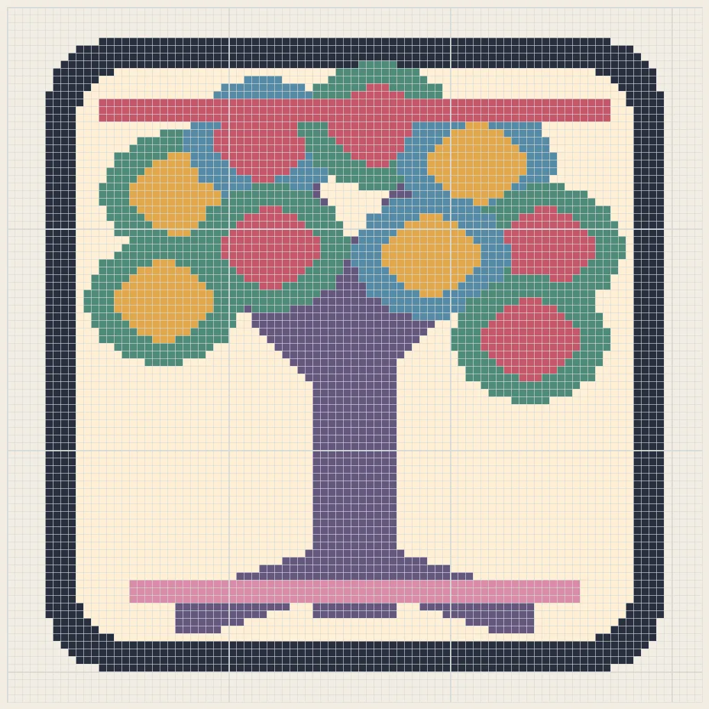 Tree of life tapestry perler bead pattern