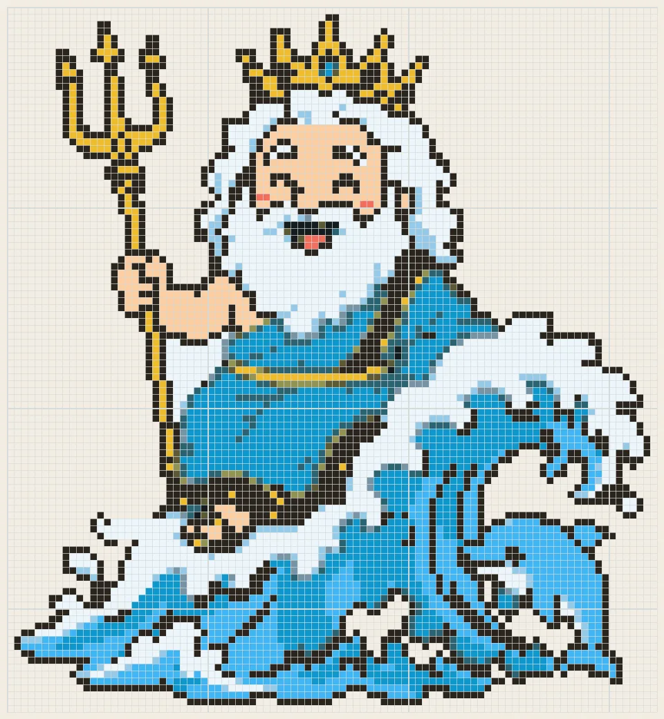 Trident sea king perler bead pattern