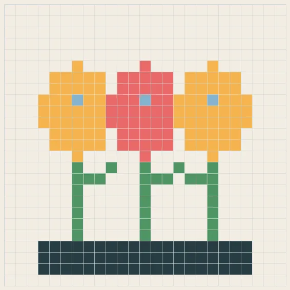 Tulip garden perler bead pattern