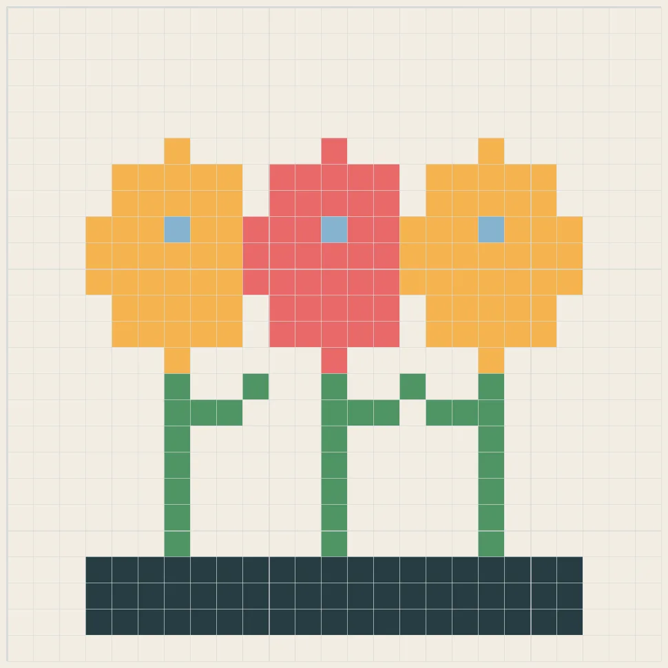 Tulip garden perler bead pattern