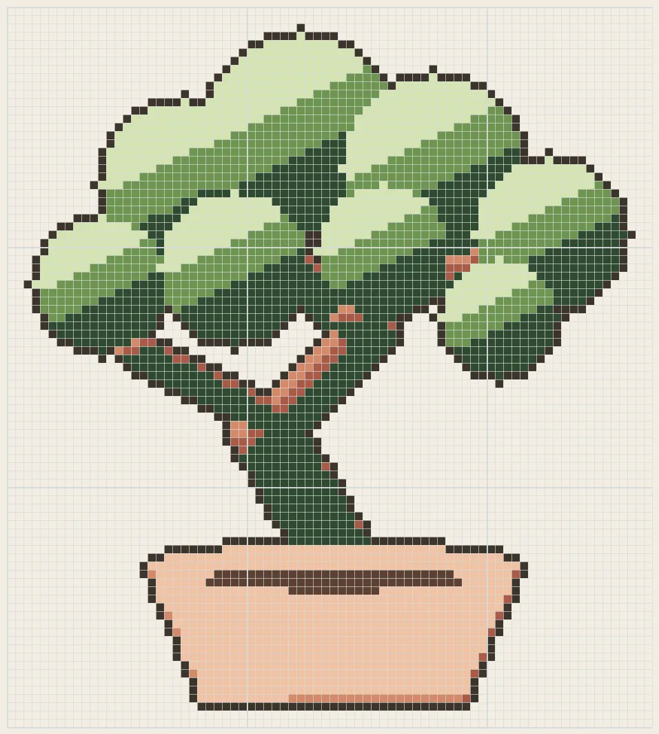 Twisted bonsai perler bead pattern