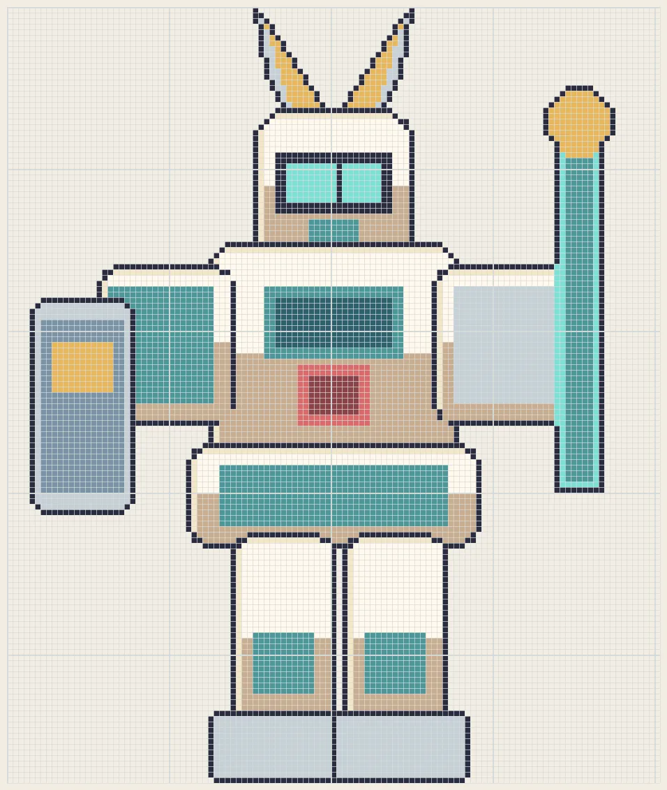 Vee-crest mobile knight perler bead pattern