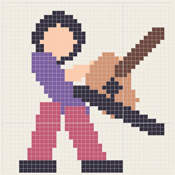 Violin performer perler bead pattern