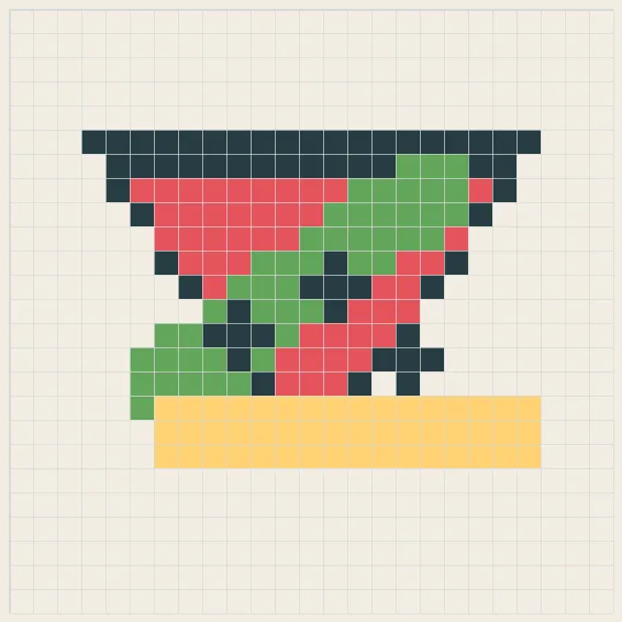 Watermelon slice perler bead pattern