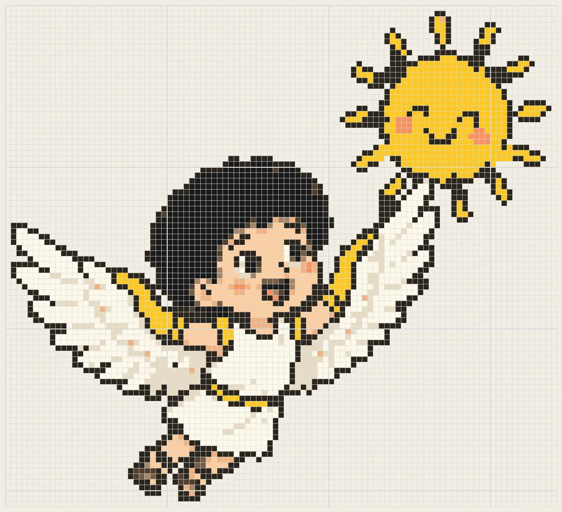 Wax wing boy perler bead pattern