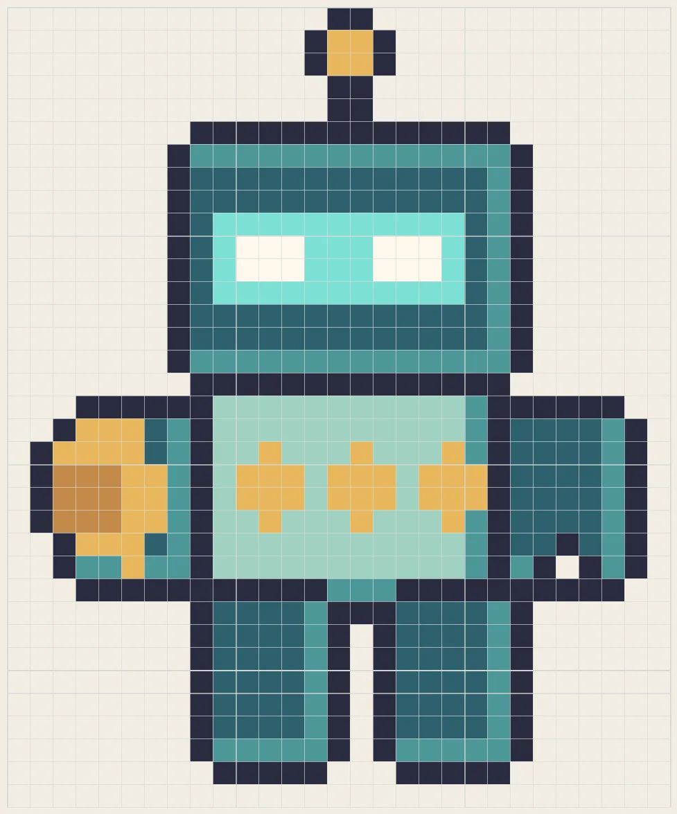 Wind-up tin pal perler bead pattern