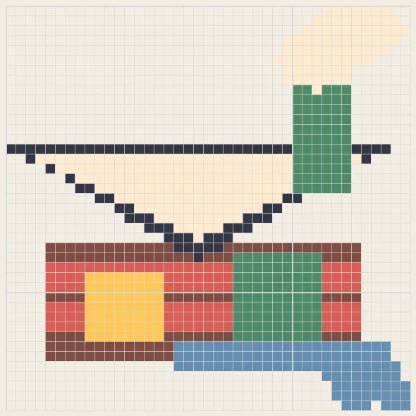 Winter cabin perler bead pattern