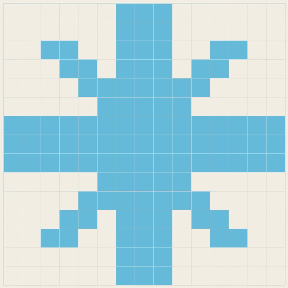 Winter snowflake perler bead pattern