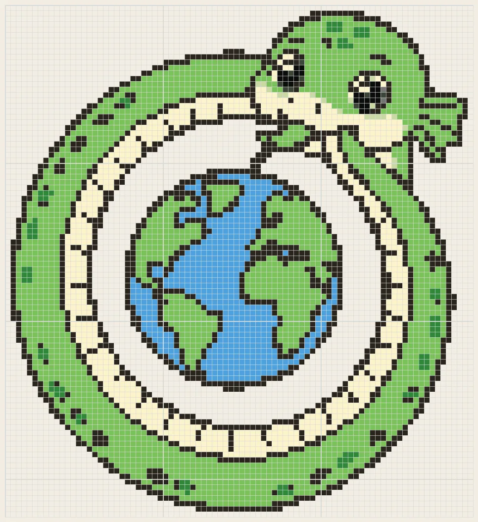 World ring serpent perler bead pattern