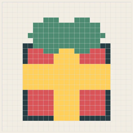 Wrapped gift perler bead pattern